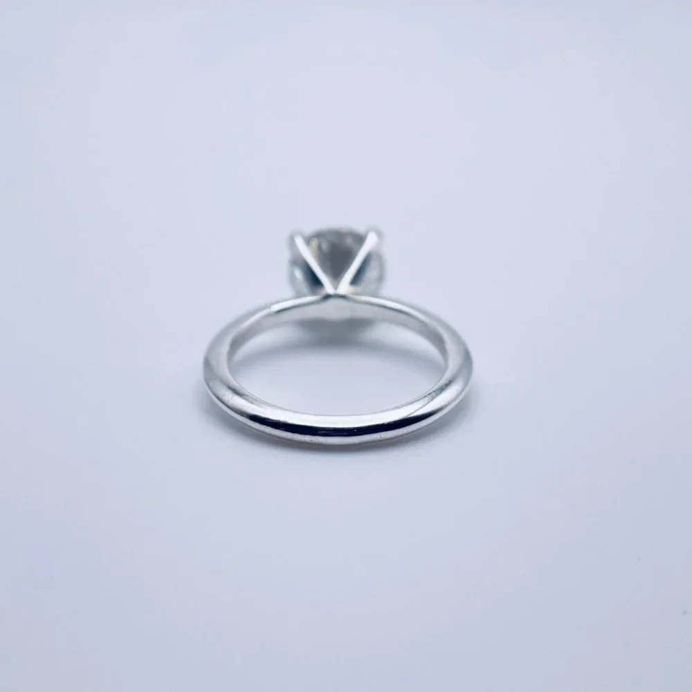 2ct D Round Cut Moissanite 4 Prong Solitaire Ring 14K Gold Plated Size 6 7 7.5 - Picture 5 of 10